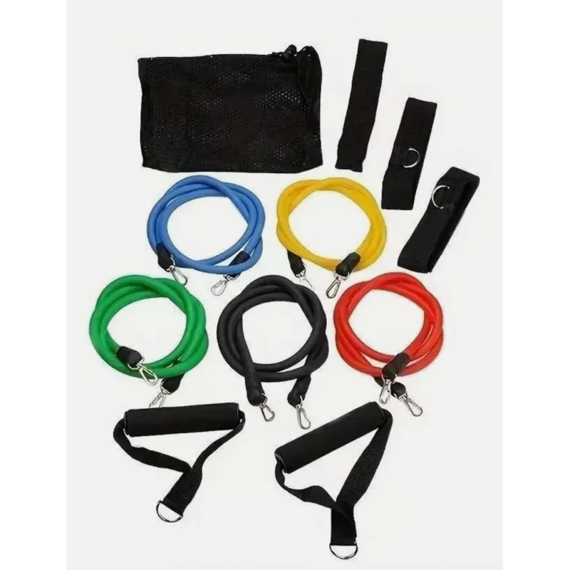 Juego de bandas de resistencia de colores con manijas y bolsa