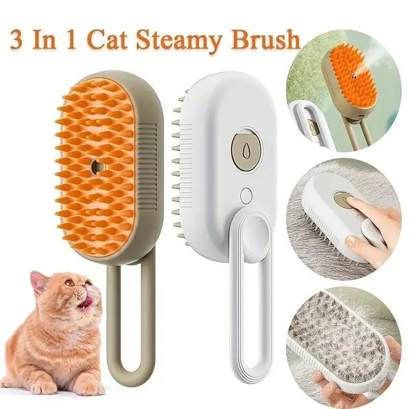 Cepillo con vapor para gatos y perros