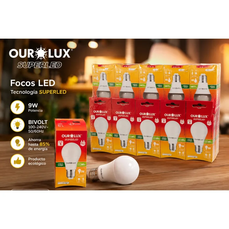 Pack de 10 focos LED Ourlux de 9 W