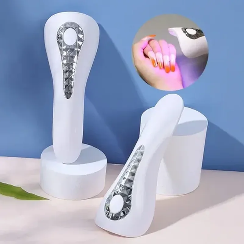 Lámpara de uñas LED UV blanca, portátil y recargable