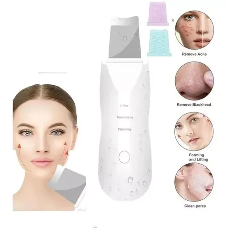 Espátula de limpieza facial blanca