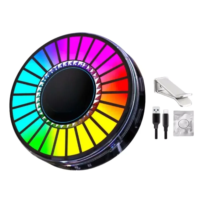 Luz LED circular de colores con soporte y cable USB