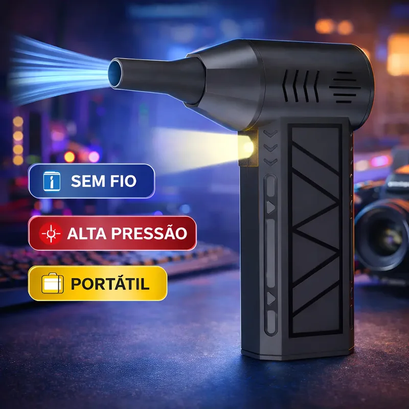 Mini soplador turbo negro inalámbrico